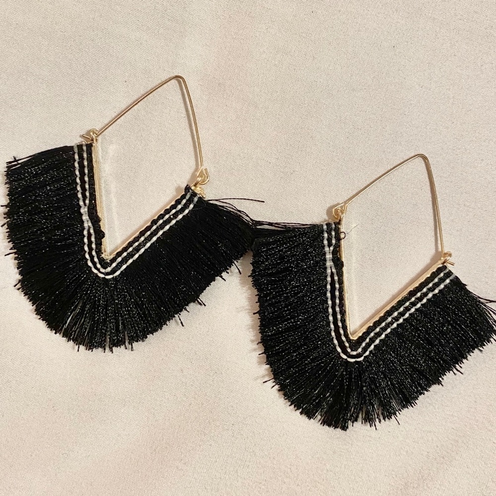 Black Fringe Earrings